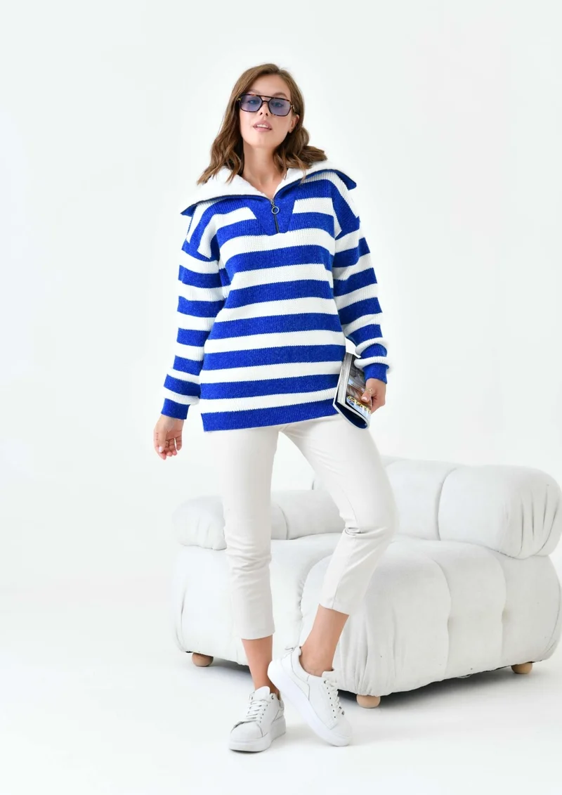 Garmi Women's Stripe Detail Sweater Saxe
