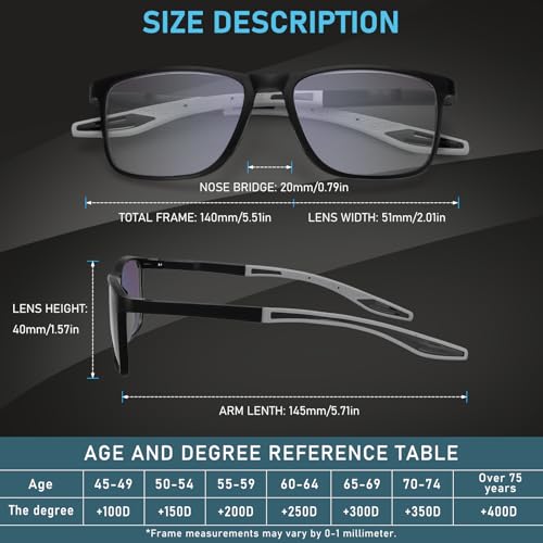 BLOEXCLU 4 Pack Progressive Multifocus Reading Glasses for Men Women TR90 Sports Style Anti-Blue Light Computer Readers (black & grey & leopard & grey leopard, 2.5, x) - Image 3