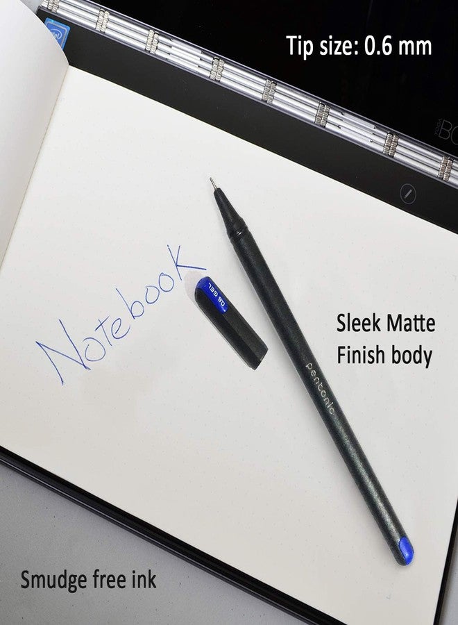 Pentonic 0.6mm Gel Pen & Refill Combo | Black Body | Blue Ink | 10 Pcs Pens with 10 Pcs Refills - Image 5