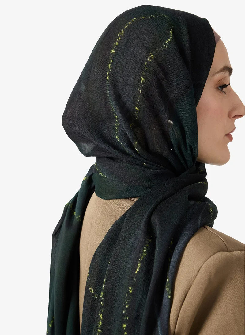 Khizana Embellished Gold Detail Modest Hijab Headscarf