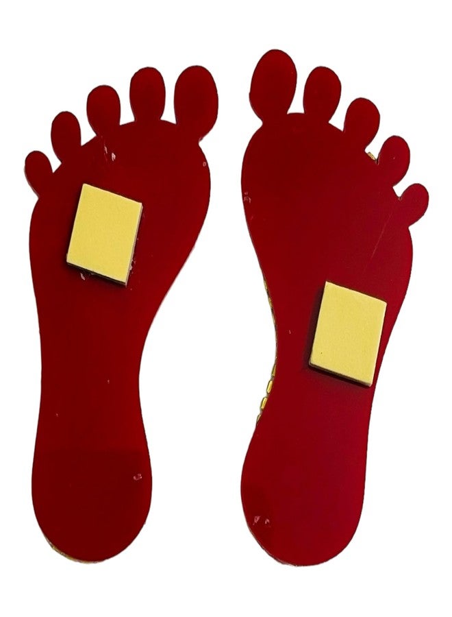 Kriwin 2 Pairs 3 inch Decorative Shree Laxmi Charan Footprints for Door Gate, Festival Decor, Diwali Puja (Medium) - Image 5