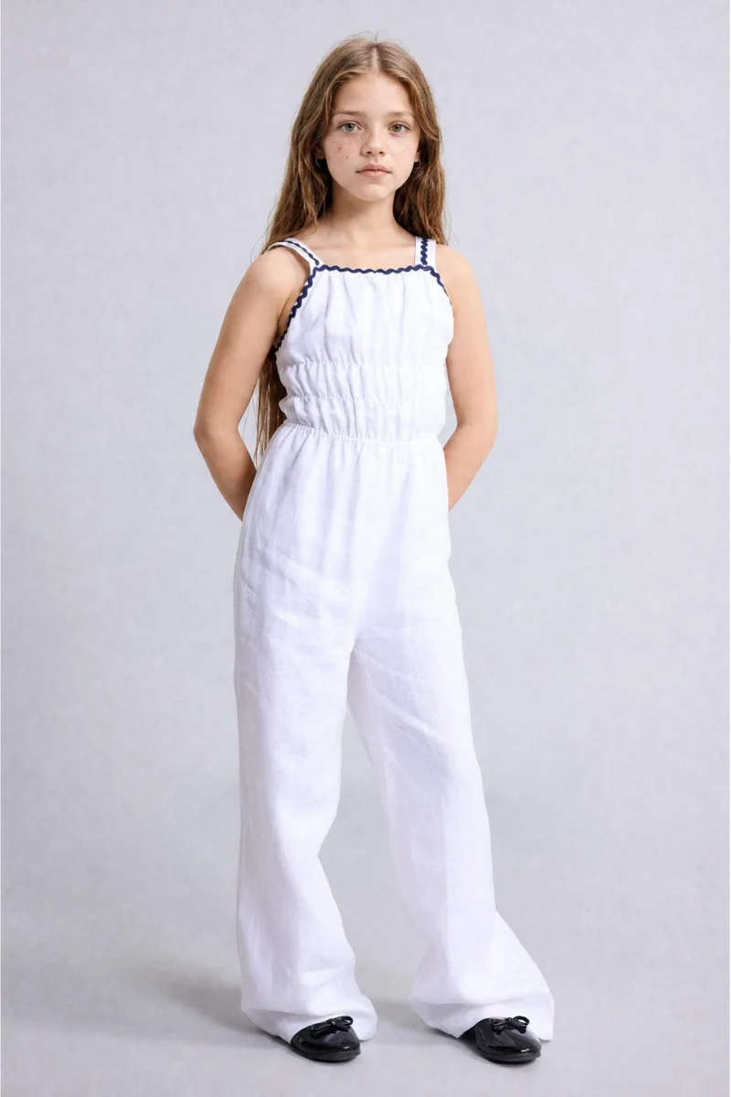 ديفاكتو linen Sleeveless Jumpsuit