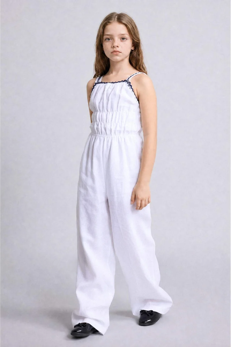 ديفاكتو linen Sleeveless Jumpsuit