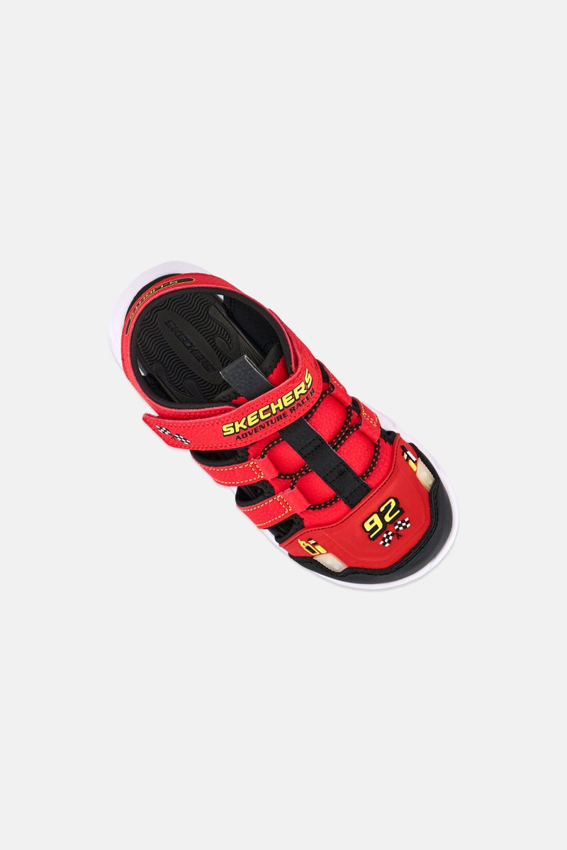 SKECHERS Kids Boy Thermo Splash Velcro Closure Sandals, Red - Image 4