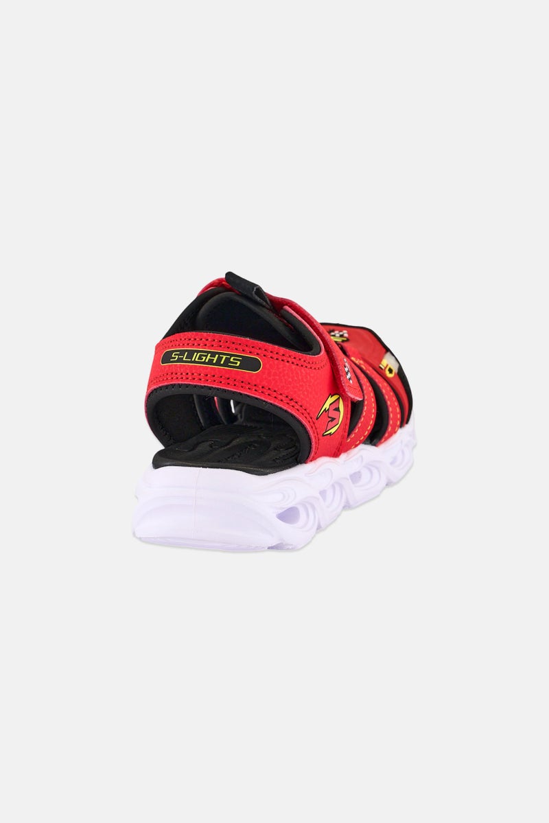 SKECHERS Kids Boy Thermo Splash Velcro Closure Sandals, Red - Image 3