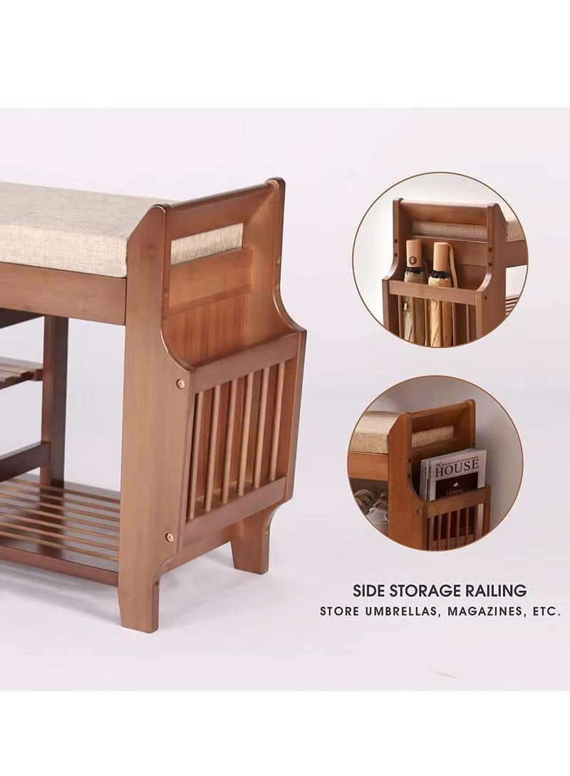 XiuWoo Shoe Rack with Hidden Drawer and Side Holder, Shoe Storage Bench Organizer for Entryway Hallway Living Room 98.5*29.5*49.5cm - Image 4