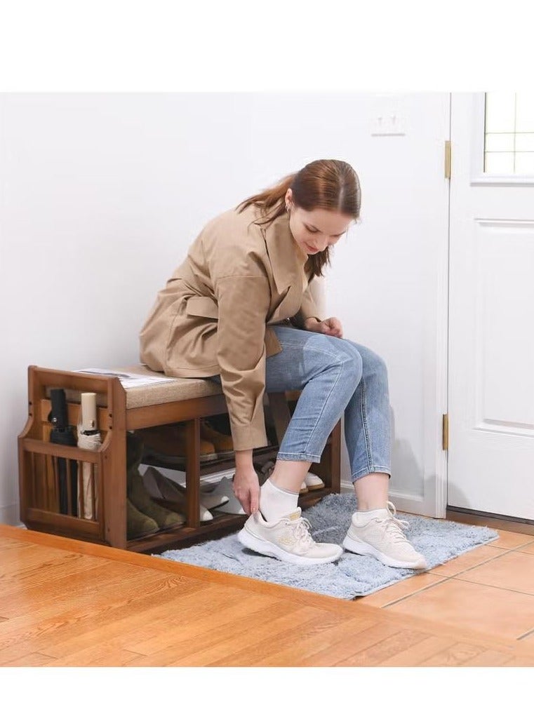 XiuWoo Shoe Rack with Hidden Drawer and Side Holder, Shoe Storage Bench Organizer for Entryway Hallway Living Room 98.5*29.5*49.5cm - Image 3