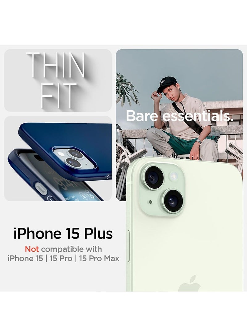 Spigen Thin Fit for iPhone 15 Plus Case Cover - Navy Blue - Image 2