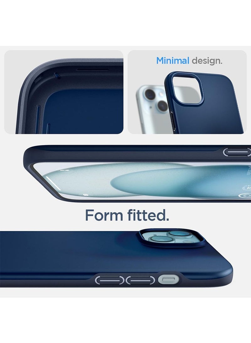Spigen Thin Fit for iPhone 15 Plus Case Cover - Navy Blue - Image 3