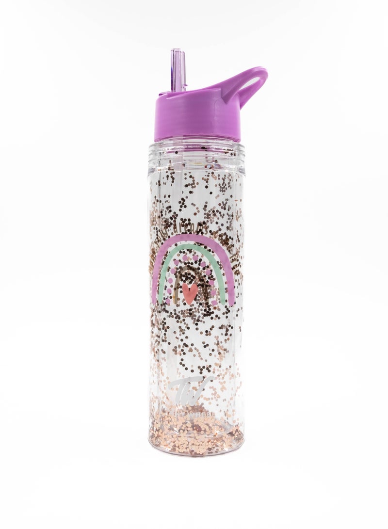 Tiny Wheel Kids Glitters Tritan Water Bottle, 600ml Portable Drink Cup, Leak-Proof u0026 Eco-Friendly, BPA u0026 BPS-Free for School - Image 2
