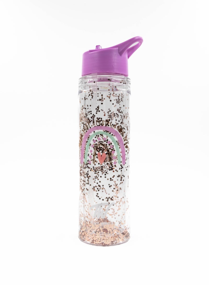 Tiny Wheel Kids Glitters Tritan Water Bottle, 600ml Portable Drink Cup, Leak-Proof u0026 Eco-Friendly, BPA u0026 BPS-Free for School - Image 1