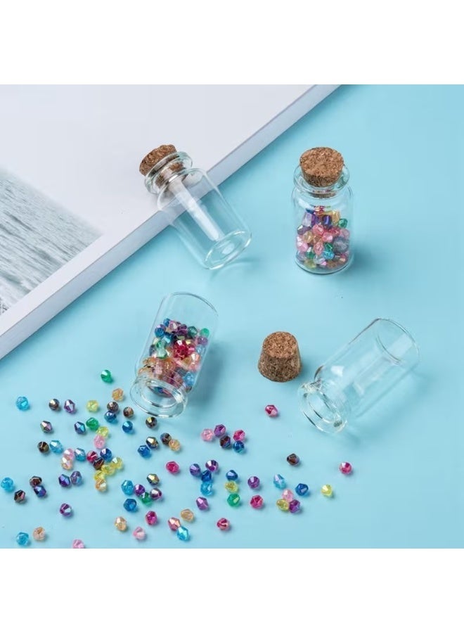 Goolsky  2ml Small Bottles Transparent Mini Glass Jars with Cork Stoppers Top - Message Weddings Wish Jewelry Pendant Charms Kit Party Favors - Pack of 24 - Image 4