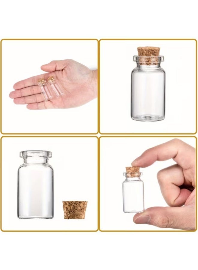 Goolsky  2ml Small Bottles Transparent Mini Glass Jars with Cork Stoppers Top - Message Weddings Wish Jewelry Pendant Charms Kit Party Favors - Pack of 24 - Image 2