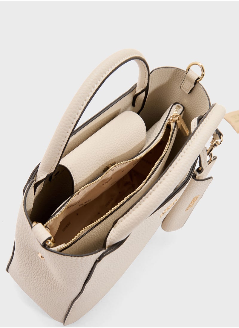 GUESS Brenton Small Girlfriend Satchel Bag  - Image 5