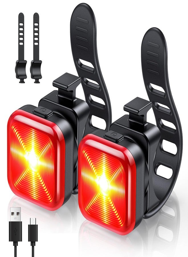 ONVIAN Bike Tail Light 2 Pack, USB Rechargeable Bike Lights for Night Riding, Bright Bicycle Safety Rear Light, IP64 Waterproof, 5 Light Modes, Rear Bike Light for Adults Kids Road Mountain Cycling - Image 1