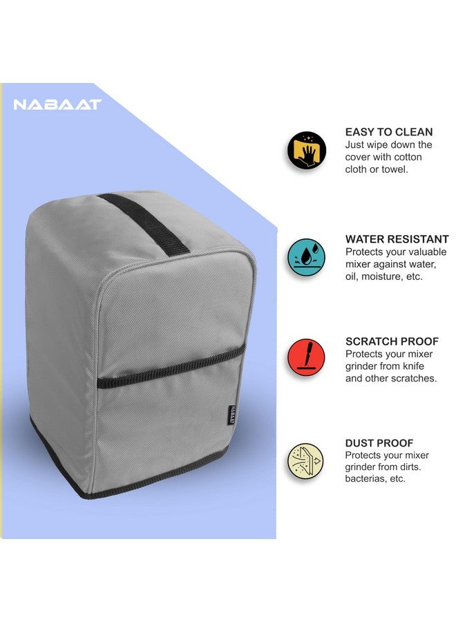 Nabaat Mixer Grinders Waterproof Dust Cover for Kitchen Table Top Standard Size, Light Grey (8”X 8”X 12.5”) - Image 4