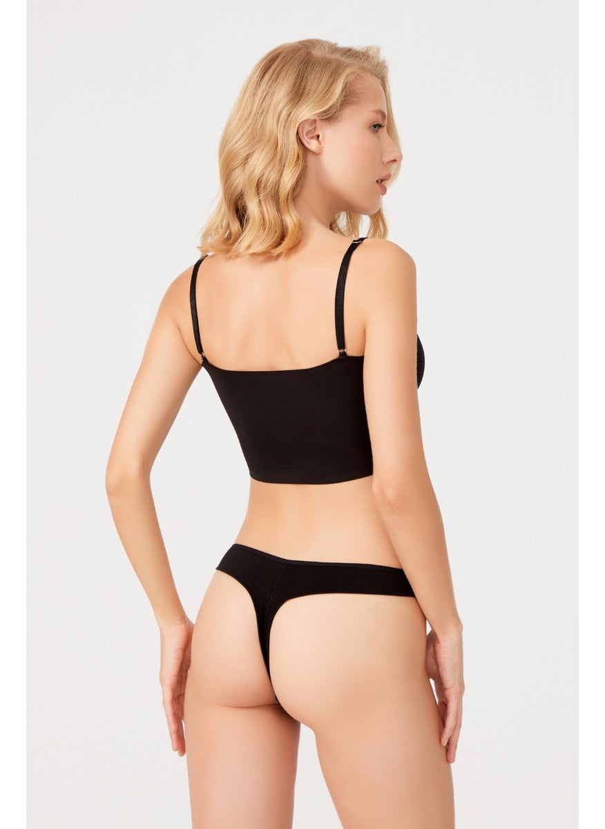 COTTONHILL Basic Cotton Lace Detailed Women's Thong 3 Pack Panties - 3  - Image 3