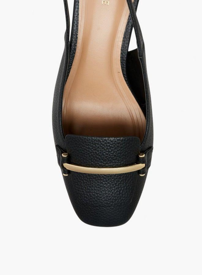 سيليست صنادل نسائية بحزام خلفي بلمسة معدنية وإبزيم - Image 4