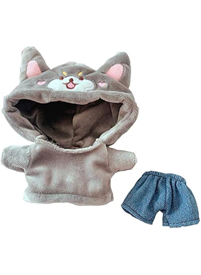 20cm /8 Doll Plush Doll's Clothes Animal one-Piece Garment Suit Pajamas Toys Dolls Accessories (Shiba Inu Set)