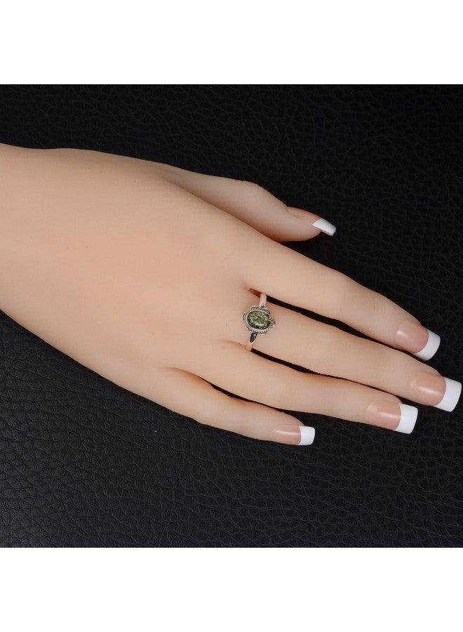 HolidayGiftShops Sterling Silver And Baltic Green Amber Adult Ring Brittany Size 7 - Image 3