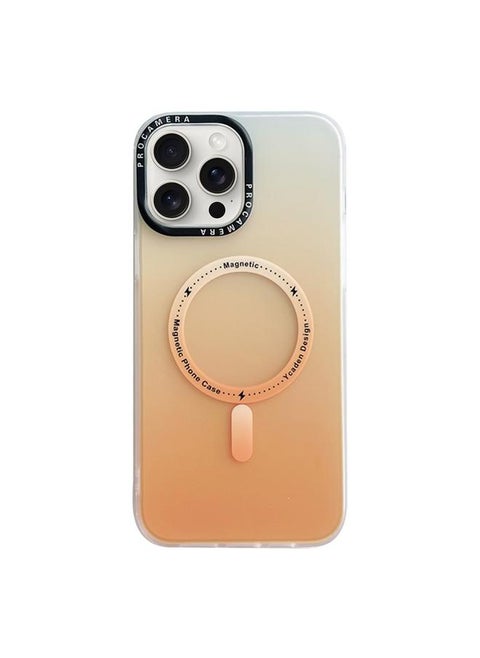 For iPhone 14 Pro Max Gradient IMD PC Hybrid TPU MagSafe Phone Case(Orange)