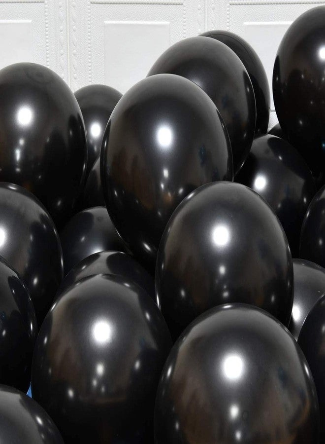 HEMITO Premium Metallic Latex Balloons Pack of 100 Black Balloons for Decoration (Black, Pack of 100 with Pump) - Image 2