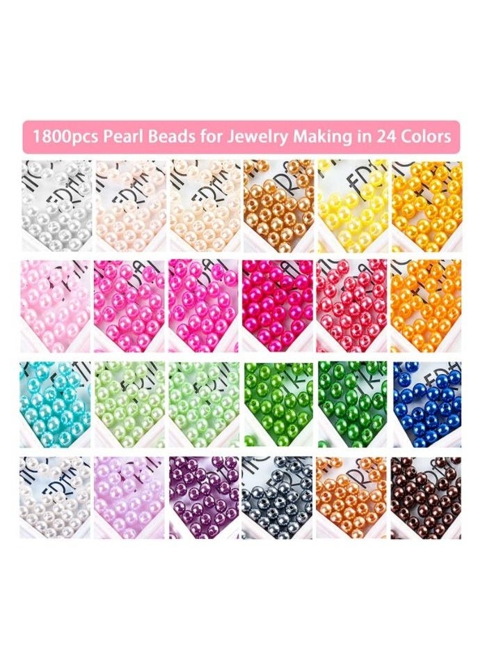 Grab Mantra - Multicolor Round Pearl Beads For Handicraft Jewelry, Necklaces, Bracelets, Handmade Household Craft - Image 1