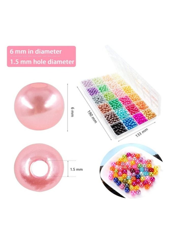 Grab Mantra - Multicolor Round Pearl Beads For Handicraft Jewelry, Necklaces, Bracelets, Handmade Household Craft - Image 1