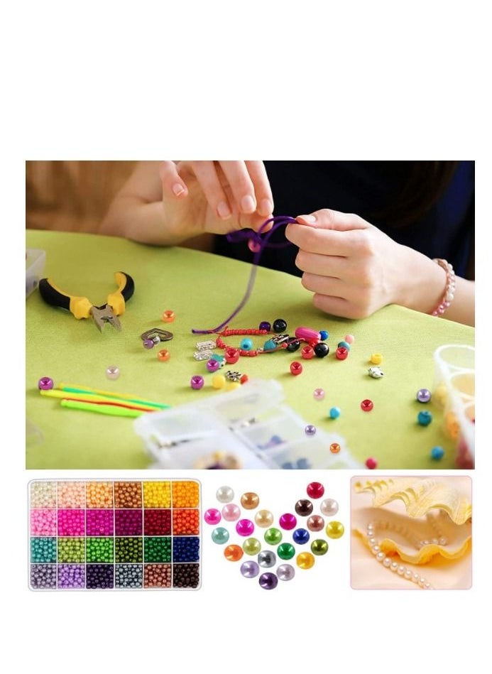 Grab Mantra - Multicolor Round Pearl Beads For Handicraft Jewelry, Necklaces, Bracelets, Handmade Household Craft - Image 1