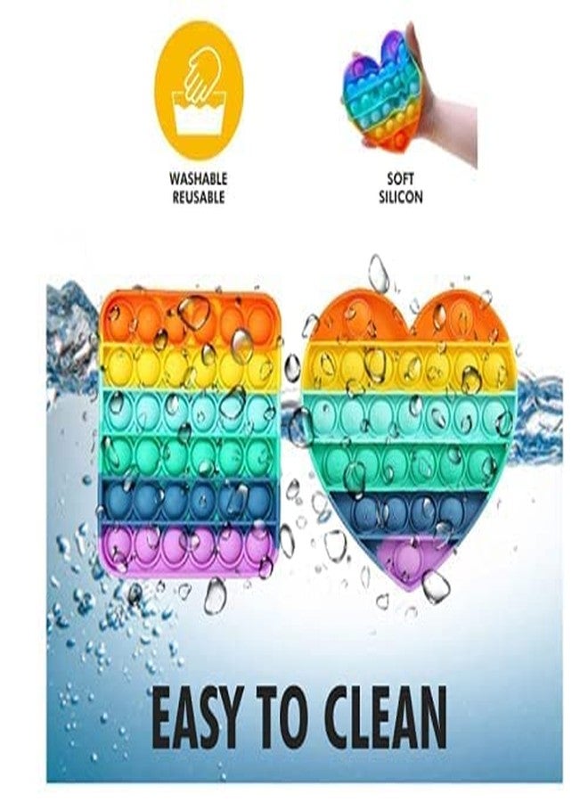 Tilak Venture® Pop it Set of 4 Pcs Toys for Kids Boys and Girls, Rainbow Push Pop Bubble Fidget Sensory Toy, Rainbow Popit Toy, Autism Popit Game Stress Relief Toys for Adults ((Set of 4 Pcs Pop it) - Image 2