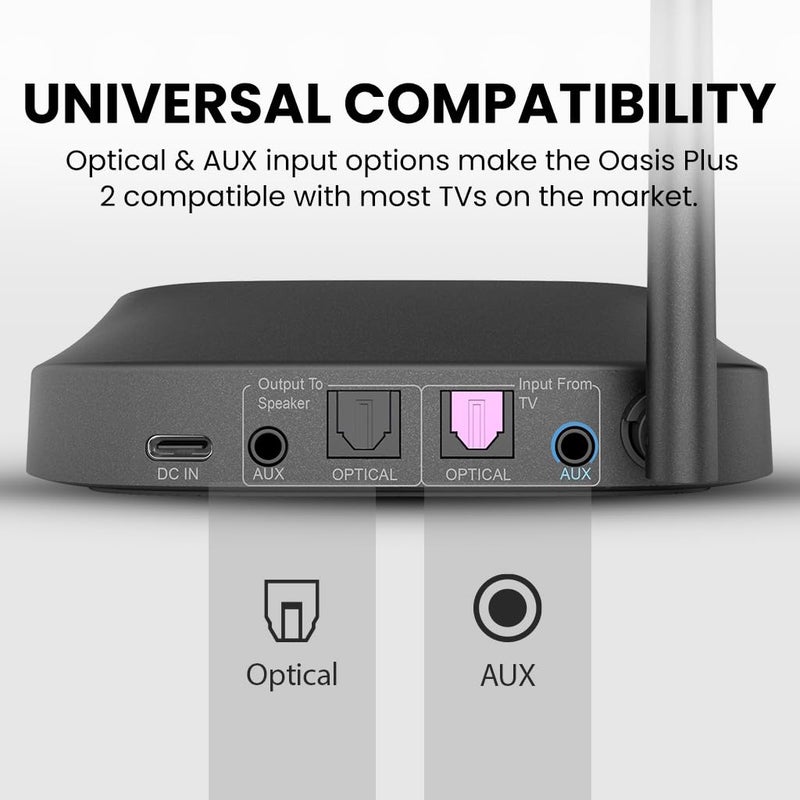 Avantree Oasis Plus - Bluetooth Transmitter & Receiver for TV, Easy to Install, Soundbar PassThrough, HD Audio Adapter for 2 Headphones - Image 5
