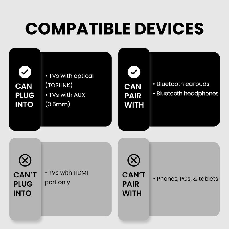 Avantree Oasis Plus - Bluetooth Transmitter & Receiver for TV, Easy to Install, Soundbar PassThrough, HD Audio Adapter for 2 Headphones - Image 3