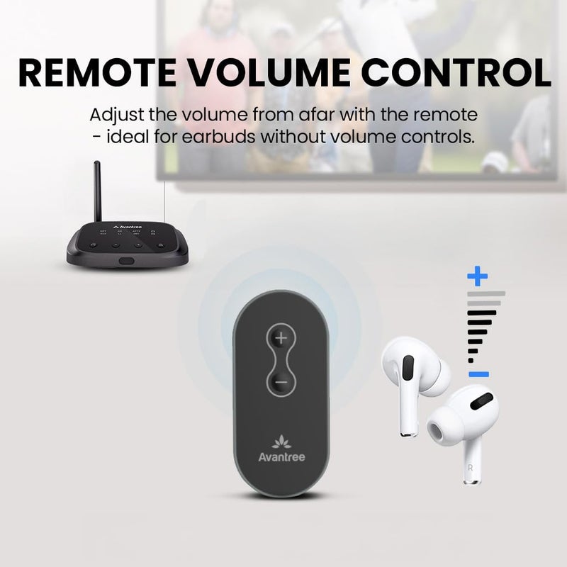 Avantree Oasis Plus - Bluetooth Transmitter & Receiver for TV, Easy to Install, Soundbar PassThrough, HD Audio Adapter for 2 Headphones - Image 2