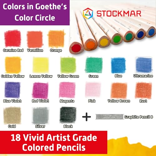 STOCKMAR Triangular Colored Pencils 18 Count + 1 Graphite Pencil In a Tin Case: School Supplies Colored Pencils For Kids At Home Or School, For Professional or Beginner Artists, Waldorf Art Supplies - Image 4