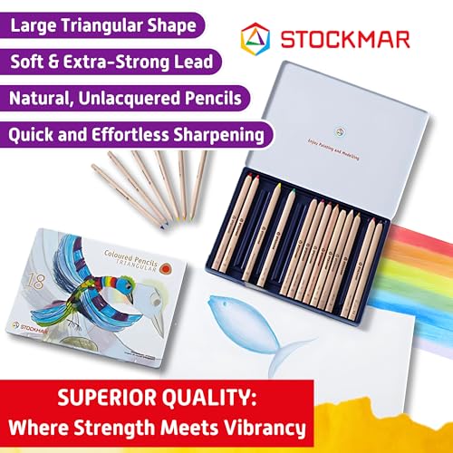 STOCKMAR Triangular Colored Pencils 18 Count + 1 Graphite Pencil In a Tin Case: School Supplies Colored Pencils For Kids At Home Or School, For Professional or Beginner Artists, Waldorf Art Supplies - Image 3