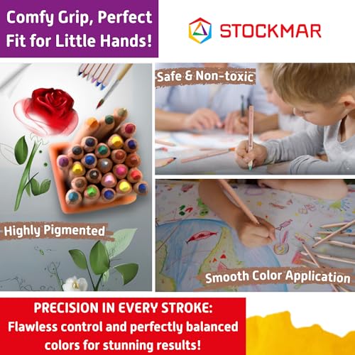STOCKMAR Triangular Colored Pencils 18 Count + 1 Graphite Pencil In a Tin Case: School Supplies Colored Pencils For Kids At Home Or School, For Professional or Beginner Artists, Waldorf Art Supplies - Image 5