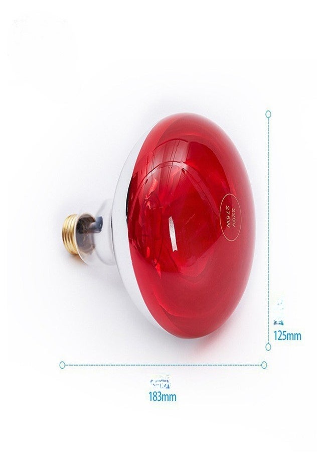 Generic Infrared Heat Lamp Bulb for Infra Red Heat Lamps 275 Watt 230V Red Light Bulb E27  - Image 2
