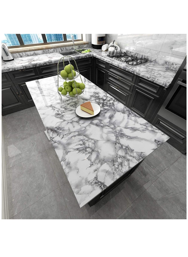 ورق جدران من الرخام الأبيض والأسود ورق جدران من الرخام - Image 3