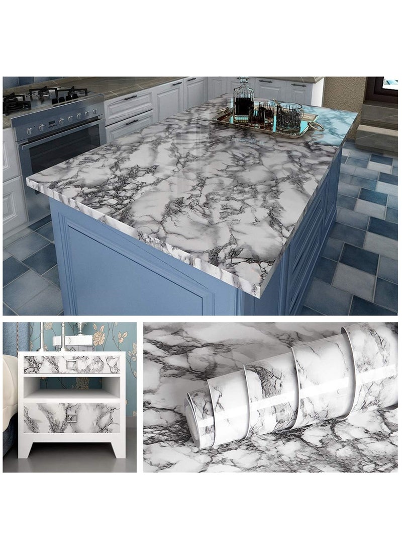 ورق جدران من الرخام الأبيض والأسود ورق جدران من الرخام - Image 2