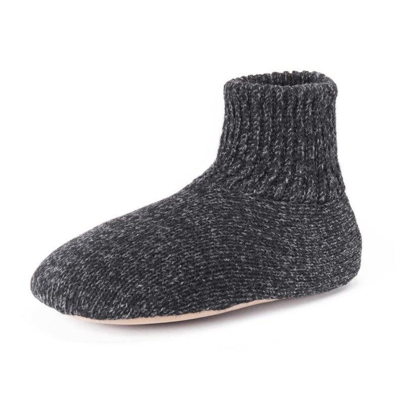 MUK LUKS Men's Morty Ragg Wool Slipper Sock, Black, 2X-Large - Image 1