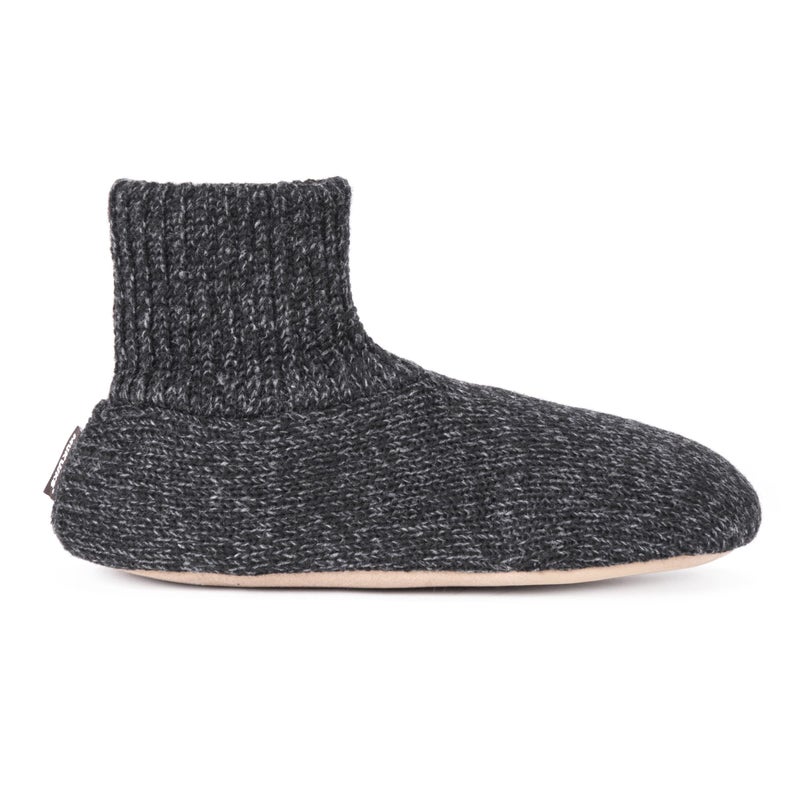MUK LUKS Men's Morty Ragg Wool Slipper Sock, Black, 2X-Large - Image 3