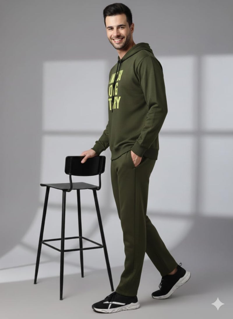 Mack Jonney Graphic Print Track Suit for men | Co-ord Set | Warm Fleece Tracksuit Set | Full Sleeve Hoodie-M4864 - Image 4