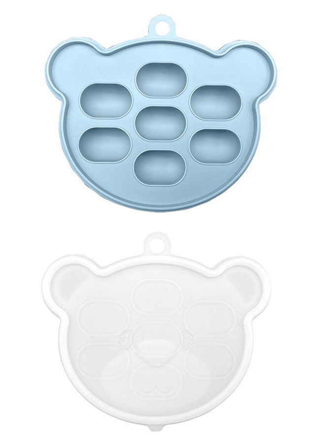 Popsicle Mold Set 7 Pieces Homemade Silicone Popsicle Maker Easy Release Ice Cream Molds Reusable DIY Pop Molds (Blue)
