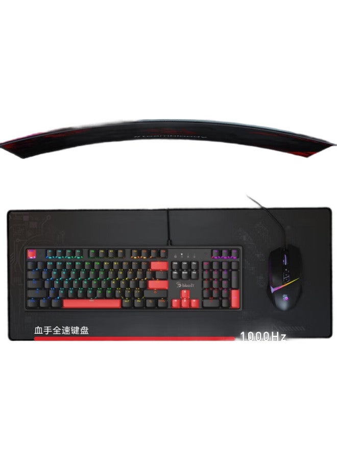 A4Tech S510R Mechanical Keyboard, Wired High-End Gaming Peripheral, External For Computer And Laptop, Blood Hand Phantom Gaming Keyboard, 104 Keys, Rgb, Brown Switch - Image 2