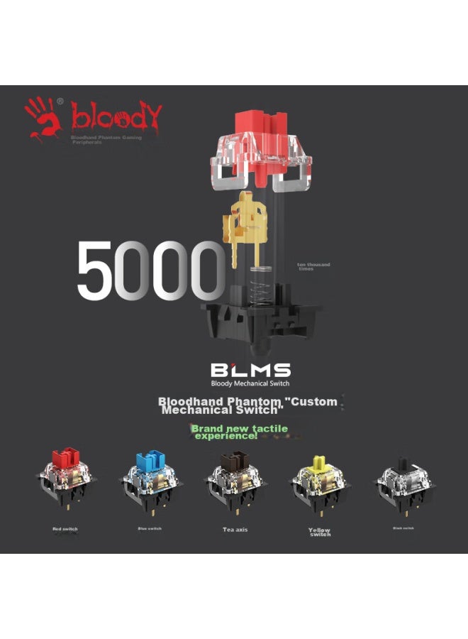 A4tech S510r Mechanical Keyboard, Wired High-end Gaming Peripheral, External For Computer And Laptop, Blood Hand Phantom Gaming Keyboard, 104 Keys, Rgb, Brown Switch - Image 2