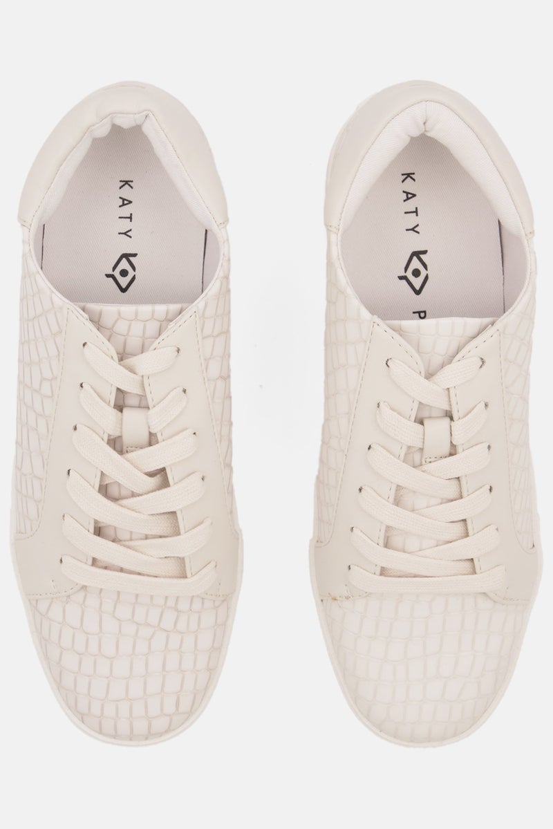 Katy Perry Women Medium The Rizzo Lace Up Casual Shoes, Ivory - Image 4