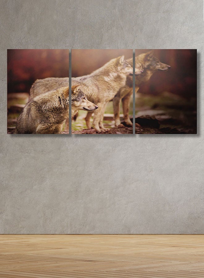 ماركتنا لوحة جدارية فنية لتزين الحائط بتصميم حيوان ، ثلاث قطع ،مقاس120X60سم - Image 1