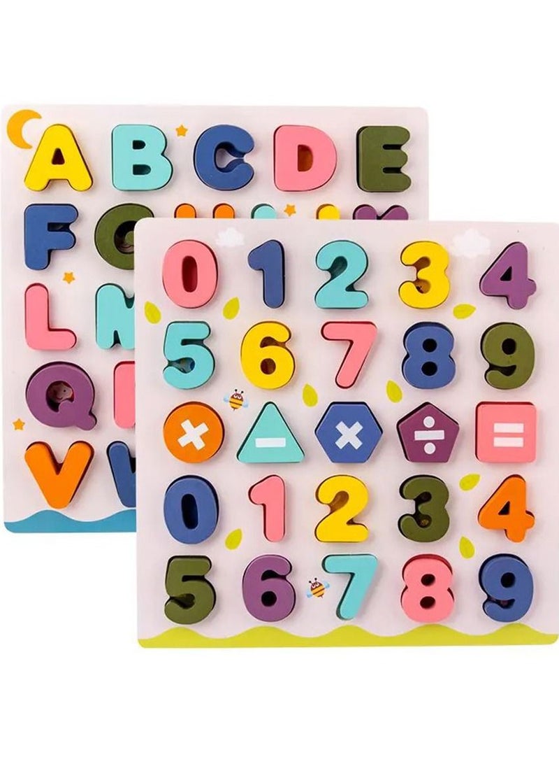 Filly Enlightenment Digital Letter Cognitive Matching Board Early Education Learning Three-dimensional Puzzle Children's Day Gift - Image 1