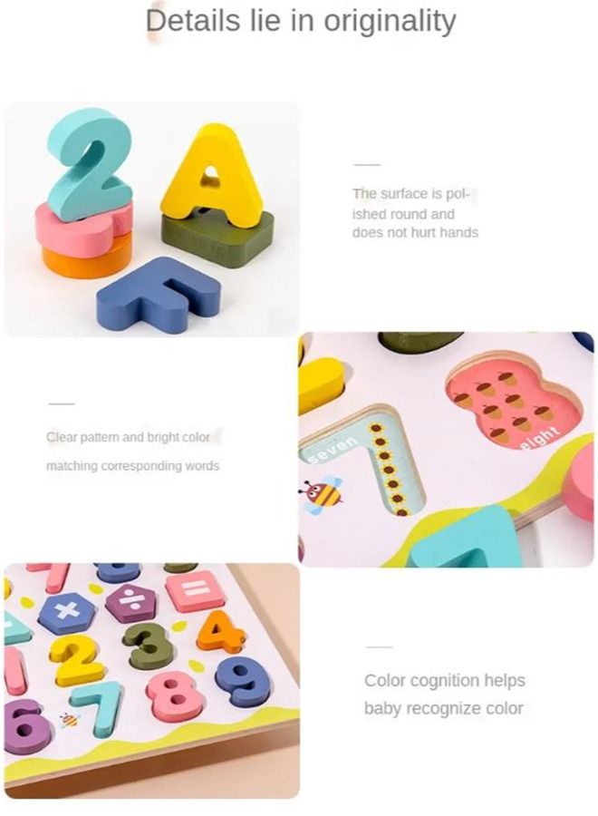 Filly Enlightenment Digital Letter Cognitive Matching Board Early Education Learning Three-dimensional Puzzle Children's Day Gift - Image 3