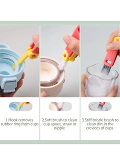 Mmmon 3PCS 3 in 1 Cleaning Brush,Cup Lid Crevice Cleaning Brush,Multi-Functional Bottle Cleaning Brushes  - Image 3